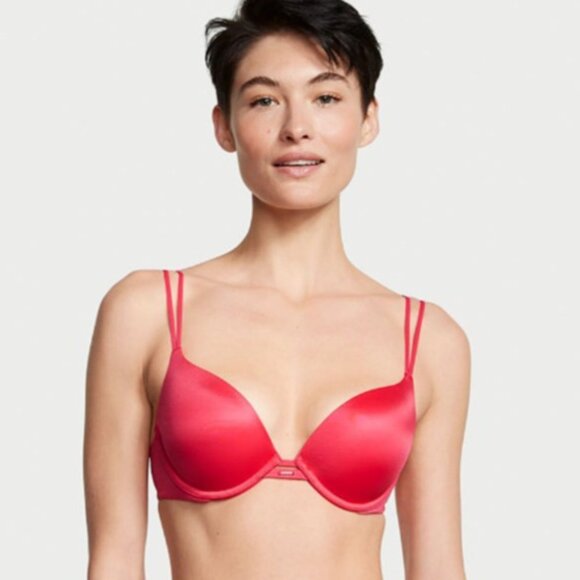 NWOT! 36D Victoria’s Secret - "Very Sexy" Smooth, Pushup Bra, Strawberry Red - Picture 3 of 4